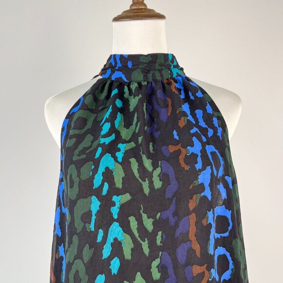 NWT Mint Velvet Alex Leopard Print Halter Neck Top Bow Tie Blouse US10 UK14 - Picture 3 of 13